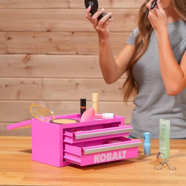 Mini 2-Drawer Bubble Gum Pink Steel Tool Box