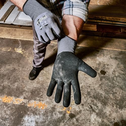 Gorilla Grip Precision Grip Work Gloves, Small, 1 Pair, Gray