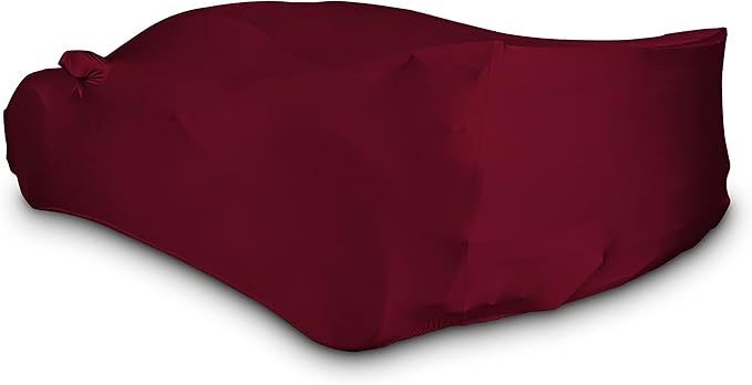 SR1 Performance USA Ultraguard Corvette Car Cover Custom Fit for C8 Corvette (2020-2026) – Indoor Stretch Satin Dust Protection, Soft Breathable Snug Fit (Dark Red)