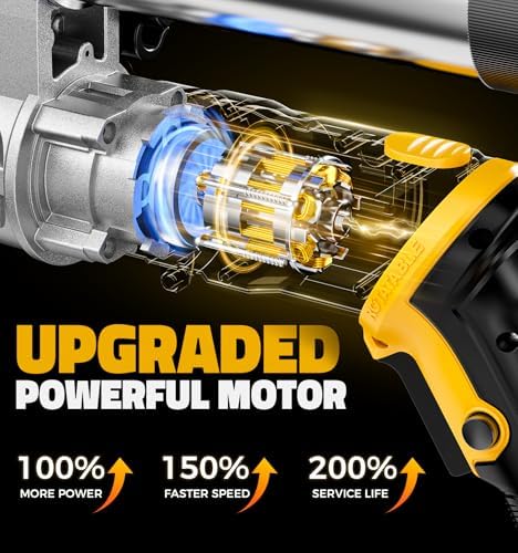 Ecarke Cordless Grease Gun Compatible with DeWalt 20V Battery, 12000PSI Max Electric Grease Gun, Dual Pistol & in-Line Grip, Works with Bulk & Cartridge Grease, with 39" Hose & 4 Couplers (Tool Only)
