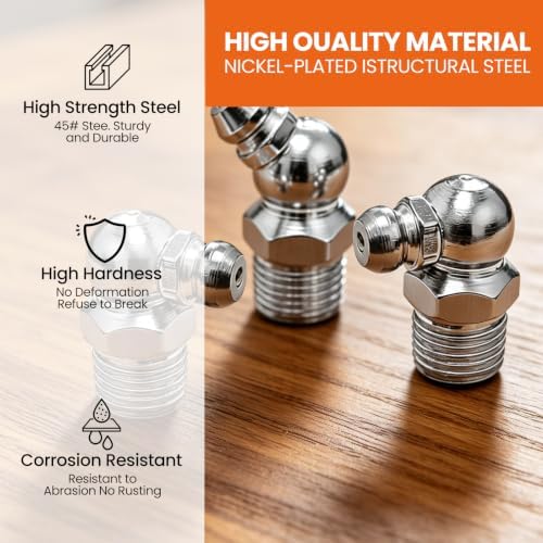 Grease Fittings Assortment 60PCS, SAE & Metric Zerk Grease Fittings