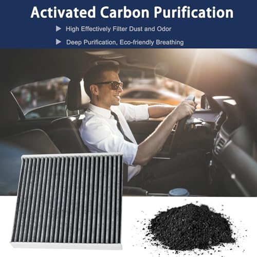 Cabin Air Filter for Dodge Journey (2009-2020), Jeep Patriot (2007-2017),Ram 1500/2500/3500 (2011-2015), Jeep Compass (2007-2017), Chrysler 200, w/Activate Carbon -2 Pcs, Replace # 5058693AA, CF10729