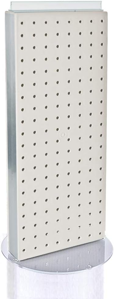 Azar 700509-WHT Pegboard Two-Sided Non-Revolving Counter Display, White Solid Color