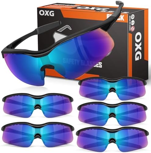 OXG 6 Pack Tinted Safety Glasses for Men Women, ANSI Z87.1 Eye Protection