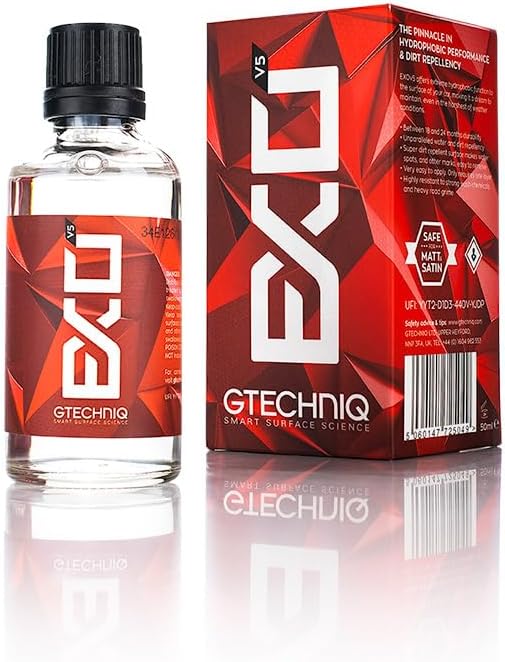 The Rag Company Gtechniq - EXOv5 & Crystal Serum Light Bundle 50ml - Ceramic Coating Paint Protection, Add Gloss, Resist Swirls, Repel Dirt & Contaminants, Ultra-Durable, High Gloss, Slick Feel