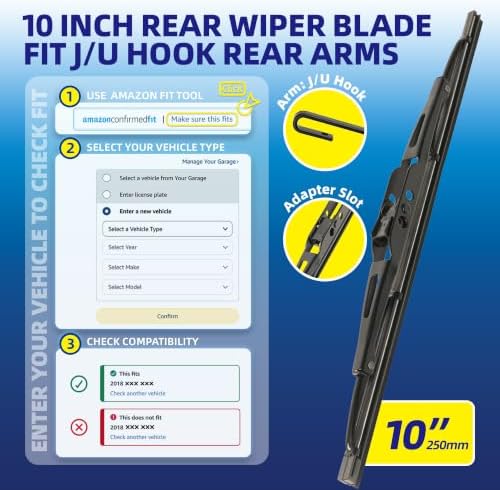5 PLUS® 10 Inch Rear Windshield Wiper Blade - Original Quality,Quiet Wiping