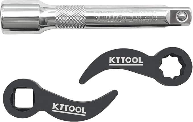 3 Pcs Pry Bar Wrench Adaptor Head, 2025 New Crowbar Adapter Head Tool, Half Shaft Removal Car Repairing Tools with Extension Bar for Tight Spaces, 1/2" D 4pt & 8pt Profile