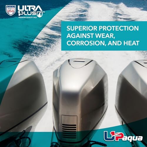 ULTRA 1PLUS U1P-Aqua SAE 25W-40 Synthetic Blend 4T Marine Engine Oil NMMA FC-W (Gallon) (Pack of 4)
