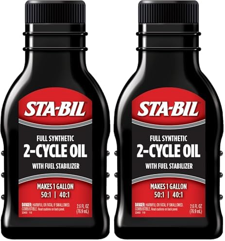 STA-BIL Full Synthetic 2-Cycle Oil, 2.6 fl. oz. | 12 Months Protection | 50:1/40:1 Mix Ratios | Low Smoke Formula | 2-Pack