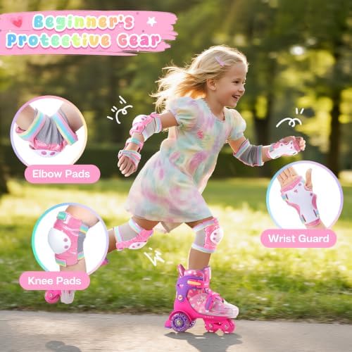 Girls Knee Pads for Kids, Toddler Knee and Elbow Pads Set