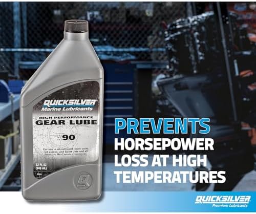 Quicksilver High Performance SAE 90 Gear Lube for Mercury Outboards and MerCruiser Sterndrives, 2.5 Gallon