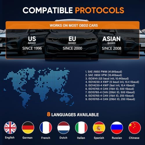 OBD2 Scanner & Engine Code Reader, Car Scanners with Battery Tester