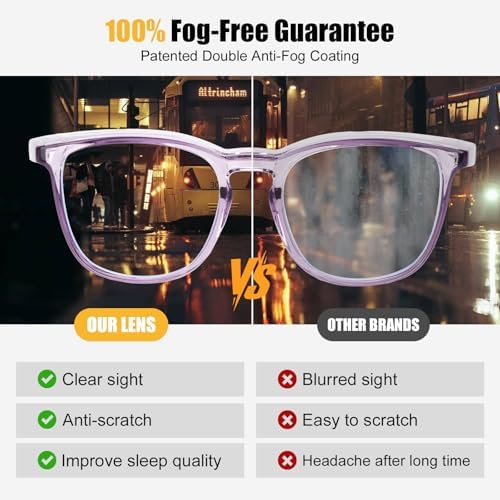 KeeiZoes Safety Glasses Anti Fog Goggles For Women, Nurses Protective Eyewear Blue Light & UV Blocking Eye Protection Glasses