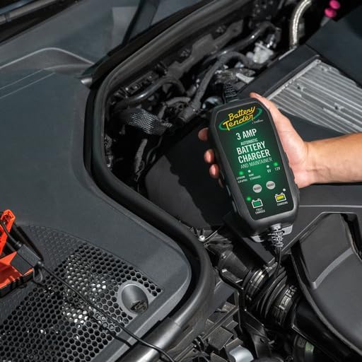 Battery Tender 3 AMP Battery Charger and Maintainer - Automotive Switchable 12V or 6V Smart Automatic for Cars SUVs and Trucks - Lead Acid, AGM, Gel, & Lithium Battery Charger - 022-0202-COS