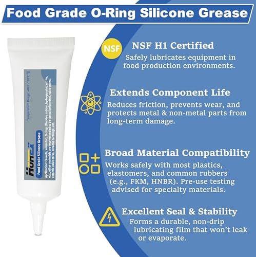 Food Grade Silicone Grease Plumbers Lubricant O-Ring Faucet Valve Seals Tube Waterproof Gasket Sealant Rubber Plumbing Lube Ceramic Cartridge for Home Pool Water Filters 0.7 oz