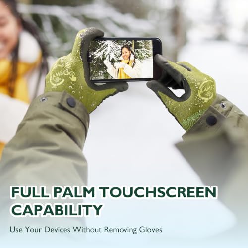 COOLJOB 1 pair Winter Touchscreen Work Garden Gloves, Acrylic Liner,M