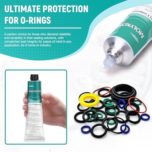 6pcs Molykote 111 Compound Valve Lubricant and Sealant 150g 5.3oz, Silicone Grease for O-Rings, Plug Valves, Seal & Protect Rubber & Plastic Components, Water Resistant, Low Volatility