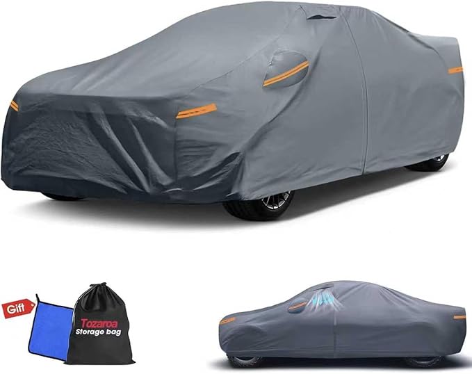 2026 Upgrade Car Cover Waterproof All Weather, Heavy Duty Outdoor Car Cover Universal Fit Sedan Toyota Camry, Tesla Model 3, Honda Accord, Nissan Altima, Kia K5/Stinger, Hyundai Sonata etc.