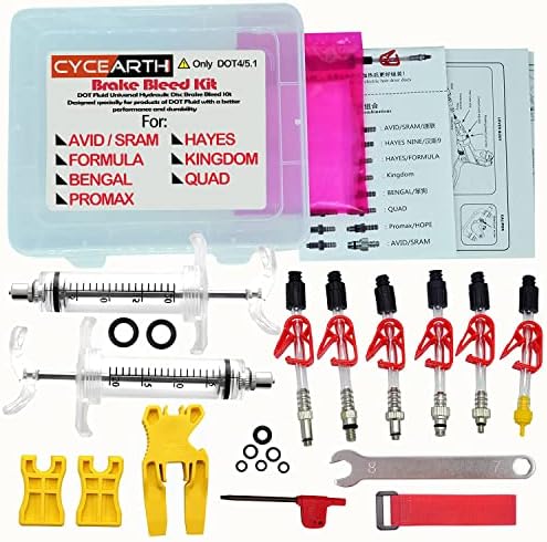 Bicycle Brake DOT Oil Bleed Kit for Avid Sram Code5 Code R Juicy Ultimate Elixir Formula Hayes Bngal Hope Quad Hydraulic Disc Tools