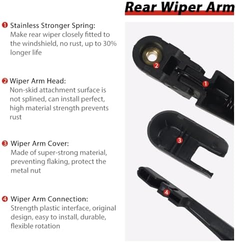 OTUAYAUTO Rear Windshield Wiper Replacement for Honda CRV 2023-2024 Back Wiper Arm and Blade Assembly