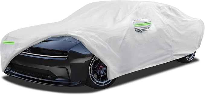 Car Cover Custom Fit for Dodge Charger 2006-2026, Migaven Waterproof Full Exterior Cover Sun Rain Protection with Door Zipper and Cotton Lining