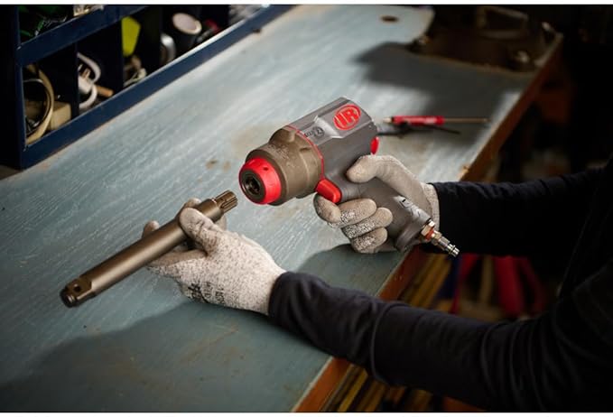 Ingersoll Rand 2236QPTIMAX DXS2 1/2" Air Impact Wrench, Quiet, 1500 ft-lb Torque, Titanium Hammercase, Pin Retainer, Pistol, Interchangeable Anvil, Multi-functional Tool