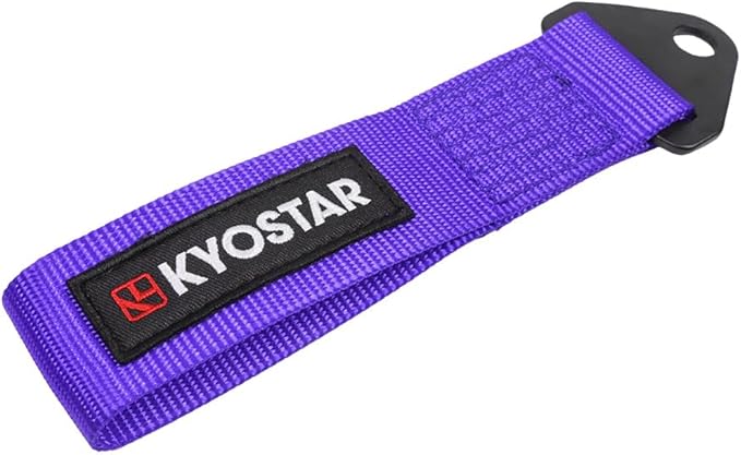 Kyostar Universal Racing Tow Strap for Front or Rear Bumper Towing Hooks, High Strength Tow Straps, Upgrade Version (Purple)