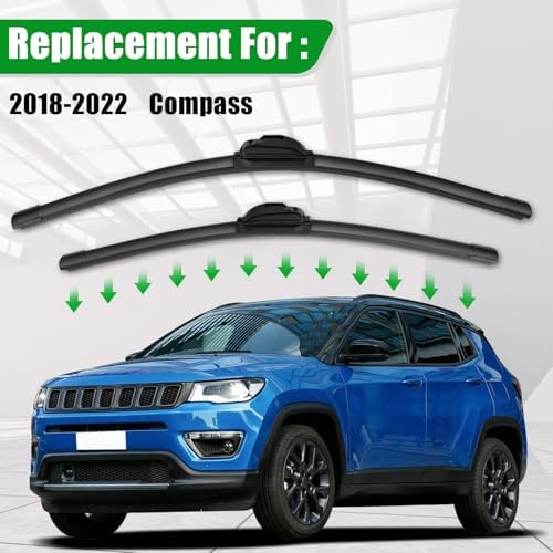 Windshield Wiper Blades compatible with 2018-2022 Jeep Compass