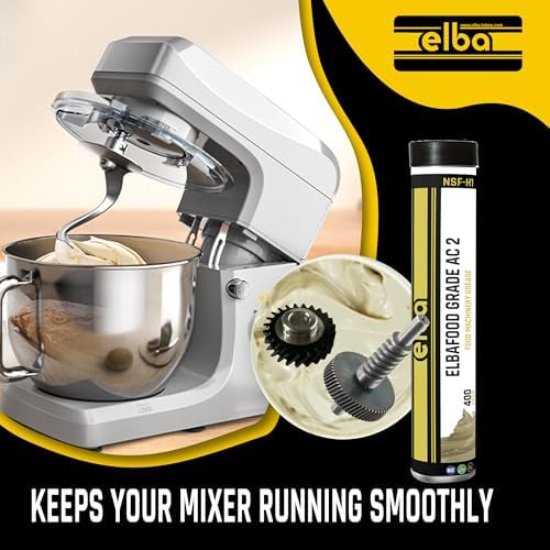 ELBA Food Grade Grease, Food Machinery, NSF H1, Halal and Kosher Certified. for KITCHENAID,UNIVERSALLY Suitable for Stand Mixers, Hand Mixers, Meat Grinders, ETC (400 Grams). Made in USA