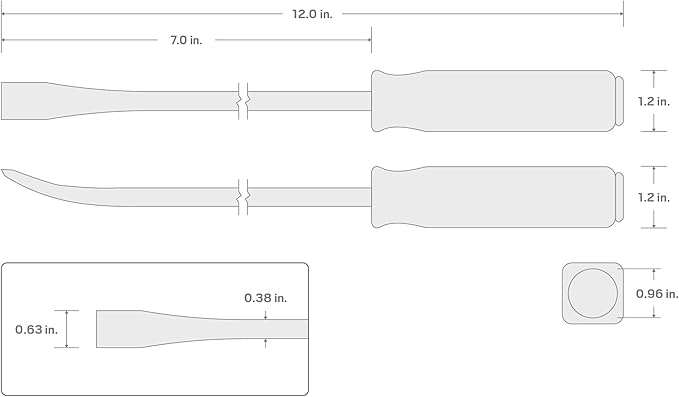 TEKTON 12 Inch Angled End Handled Pry Bar | LSQ42012 | Made in USA