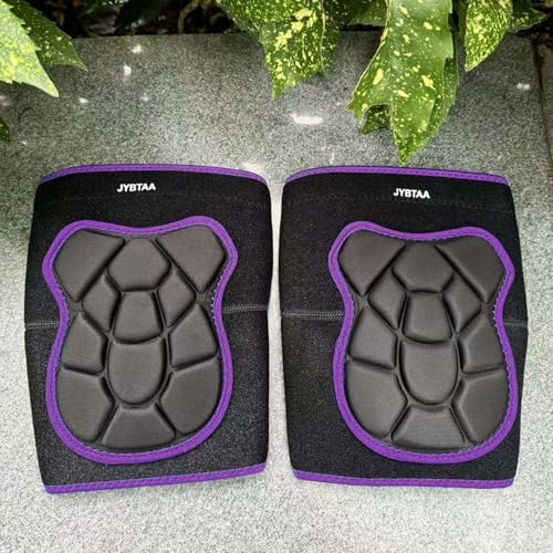 Knee Pads for Men Women Work, Adjustable Straps, Purple M (1 Pair)