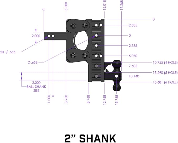 GEN-Y Hitch Heavy Duty Tow Hitch for 2" Receiver - 7.5" Drop/Rise with 5 Adjustable Positions, Includes Dual Ball Mount, Pintle Lock and Pins, 16,000 lbs Towing Capacity, 1,700 lbs Tongue Weight