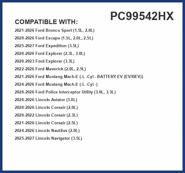 PUREFLOW PC99542HX HEPA Cabin Air Filter | Fits 2020-2026 Ford Explorer 2.3L, 3.0L, Escape 1.5L, 2.0L, 2.5L, Police Interceptor Utility 3.0L, 3.3L