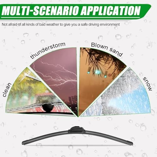 Windshield Wiper Blades compatible with 2018-2023 Jeep Wrangler