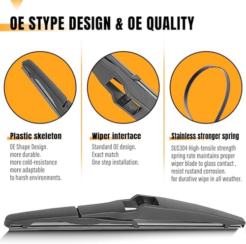 AUTOBOO 10" Rear Wiper Blade Replacement for Toyota RAV4 Highlander Compass