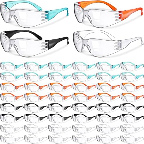 Weewooday 48 Pairs Safety Glasses Bulk Anti Fog Clear Impact Resistant Eye