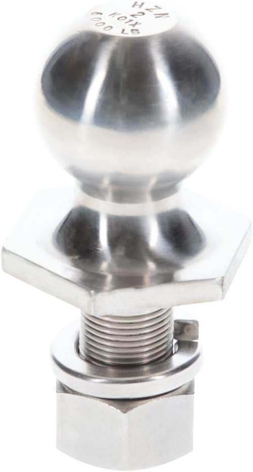 REESE Towpower 7011300 Interlock Trailer Hitch Ball,Class IV, 2 Inch Diameter, 6,000 lbs. Capacity, 1 Inch Shank Diameter, 2 Inch Shank Length, Stainless Steel
