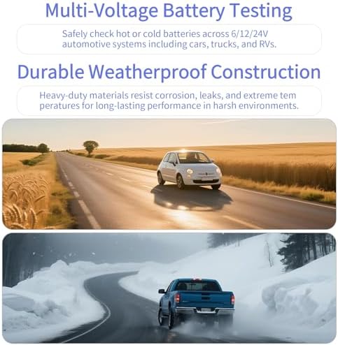 Professional Automotive Antifreeze Tester, Dial Type Car Coolant Tester for Understanding The State of Coolant, Battery Hydrometer for Testing Hot or Cold Batteries on 6V/12V/24V Systems
