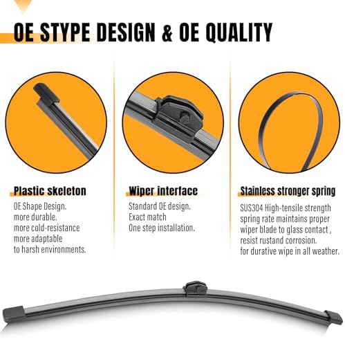 AUTOBOO 15" Rear Wiper Blade Replacement for Audi Q5 Q7 2018-2024