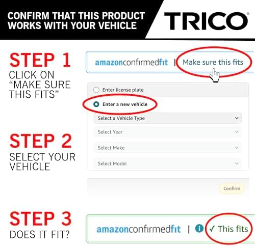 TRICO Exact Fit 14 Inch Rear Wiper Blade Fits Select Ford, Jaguar, Lincoln, Mazda, Nissan, And Saab Model Years, Part Number 14-D