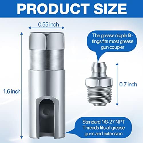 Saillong Grease Gun Coupler with 1/8 inch NPT Threads
