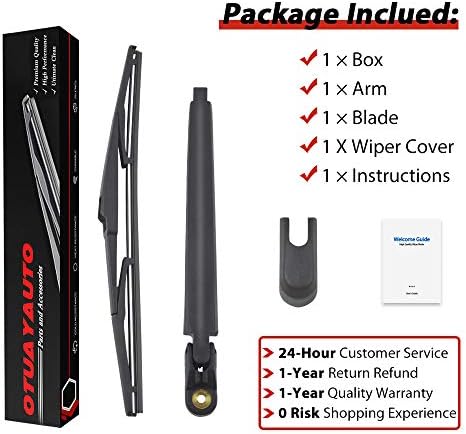 Replacement for 2004-2009 Lexus RX350 RX330 RX400h, Rear Windshield Back Wiper Arm blade Set - OTUAYAUTO Factory OEM Replacement 8524148050