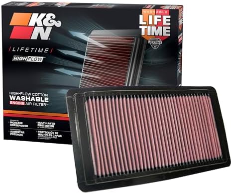 K&N High-Flow Original Lifetime Engine Air Filter: Washable, 33-2309