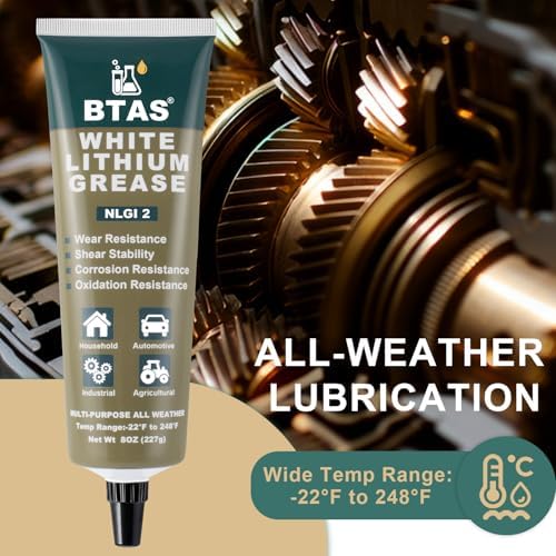 BTAS White Lithium Grease NLGI 2 for for Auto/Farm/Industrial Equipment 8oz