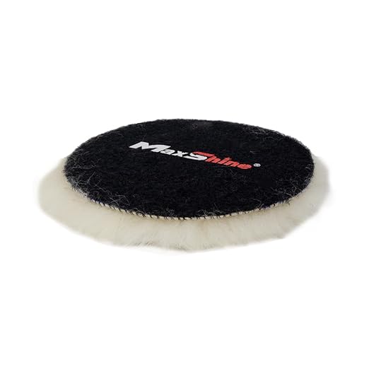 Maxshine 5" Universal Wool Buffing Polishing Pad – 100% Natural Wool with Hook & Loop – Professional Pad for Paint Correction & Oxidation Removal – DA & Rotary Compatible (125mm)