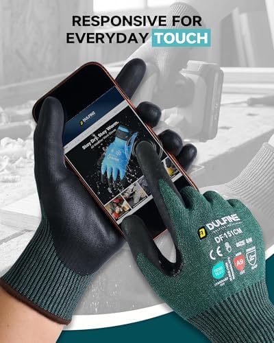 DULFINE A3/A4/A9 Cut Resistant 2/3/6/12 Pairs Work Gloves for Men & Women