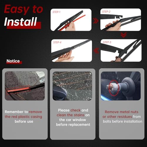 OTUAYAUTO Rear Windshield Wiper Arm Blade Set - Replacement for Hyundai Santa Fe 2019-2021, Elantra GT 2018-2020- Factory Style Back Wiper Cover Accessories Assembly for Rear Window
