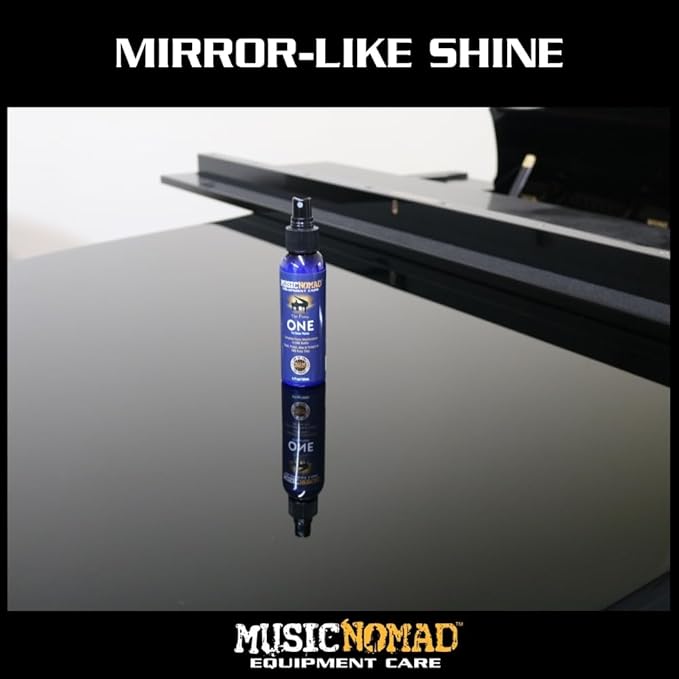 MusicNomad MN130 Piano ONE All-In-1 Cleaner, Polish, & Wax for Gloss Pianos, 4 oz