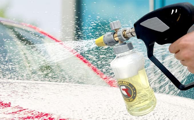 Tool Daily Foam Cannon with Pressure Washer Gun 5000 PSI, Power Washer Gun with 3/8'' Swivel Quick Connector, Adjustable Foam Blaster, M22 and 1/4 Inch Quick Connect, 1.5 Liter