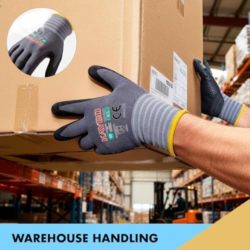 KAYGO MicroFoam Nitrile Coated Work Gloves, Non-Slip Micro-Dots, KG19N